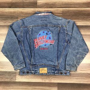 Vintage Planet Hollywood Reno Nevada Denim Jacket Size Medium